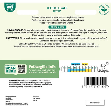 Mr Fothergill's Lettuce Leaves Mixed Seed Mat Seeds