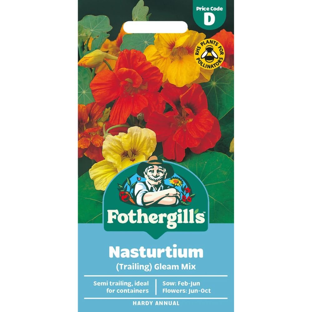 Mr Fothergills Nasturtium Gleam Mixed Seeds - Trailing - Old Railway Line Garden Centre
