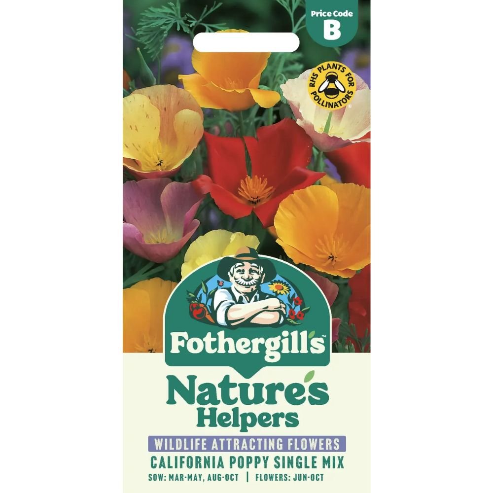 Mr Fothergill's Natures Helpers Californian Poppy Single Mix Seeds - Old Railway Line Garden Centre