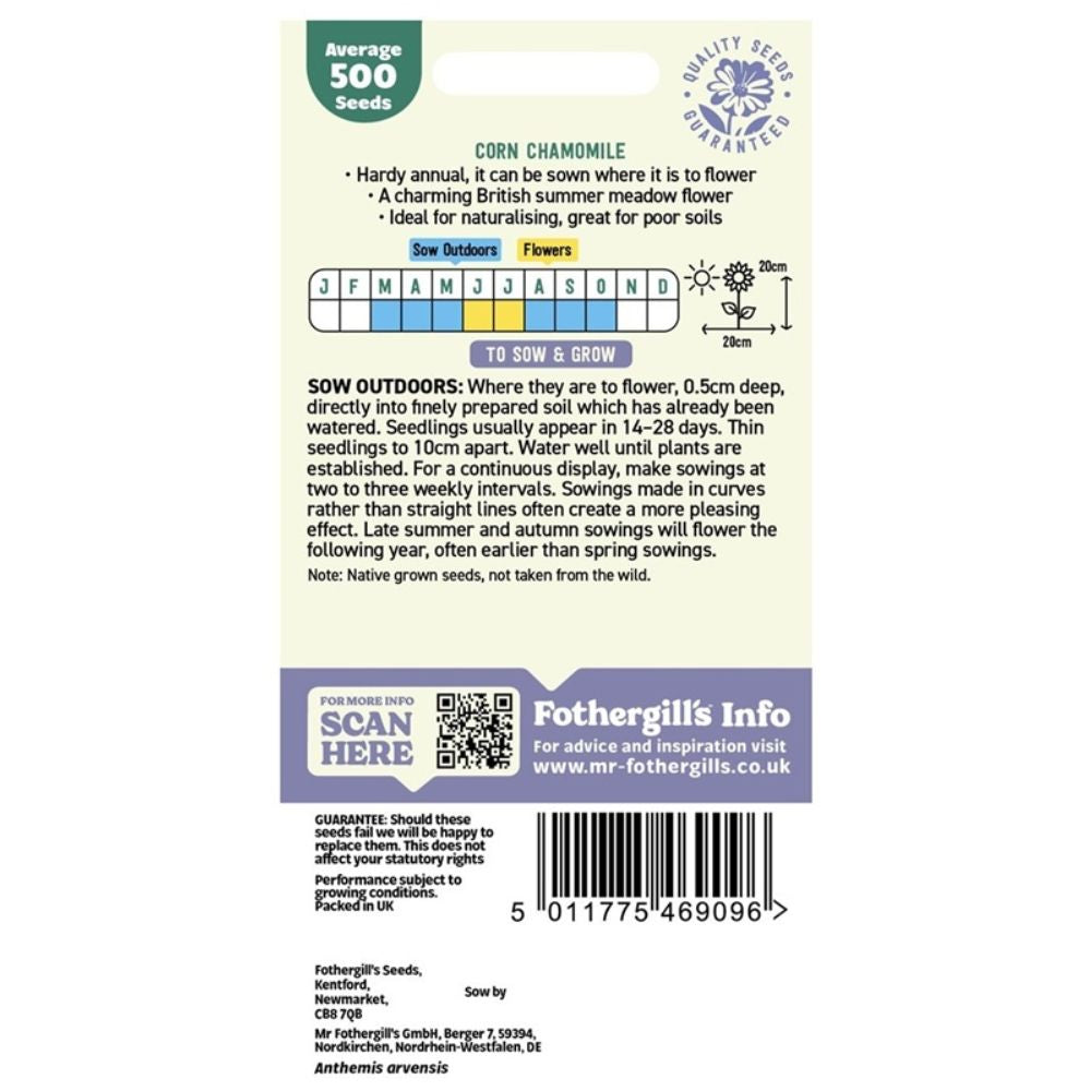 Mr Fothergil's Nature's Helpers Corn Chamomile Wildflower Seeds