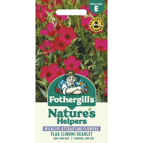Mr Fothergill's Nature's Helpers Flax (Linum) Scarlet Seeds - Old Railway Line Garden Centre