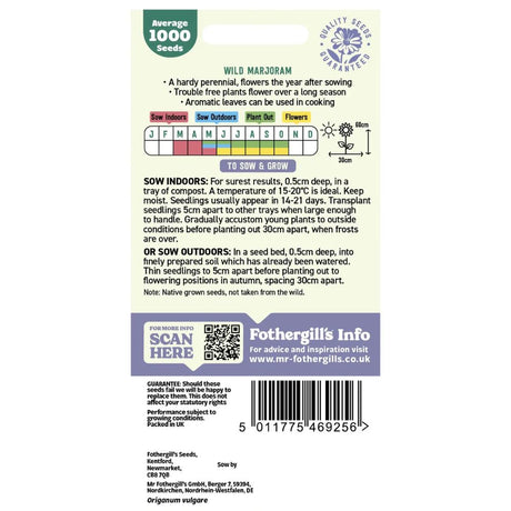 Mr Fothergill's Nature's Helpers Wild Marjoram Seeds