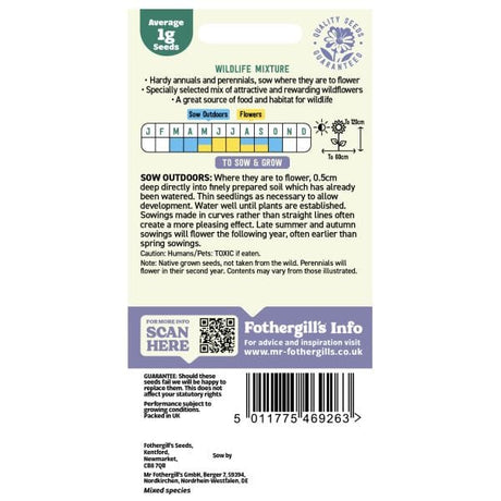 Mr Fothergills Nature's Helpers Wildflower Wildlife Seeds Mixture - Old Railway Line Garden Centre
