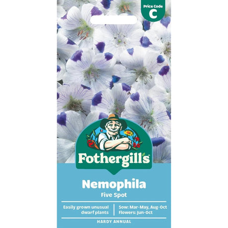 Mr Fothergills Nemophila Five Spot Seeds - Old Railway Line Garden Centre