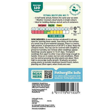 Mr Fothergill's Petunia Mr F's Multiflora Mixed F1 Seeds - Old Railway Line Garden Centre