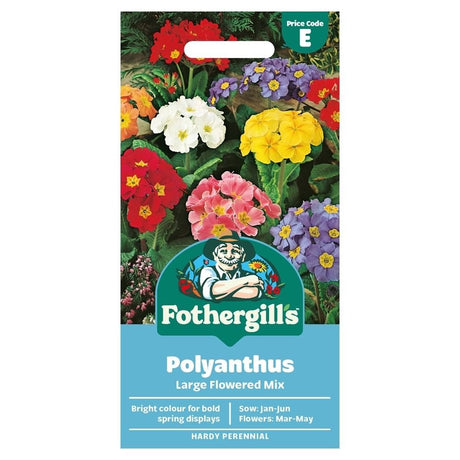 Mr Fothergill's Polyanthus Large Flowered Mix Seeds - Old Railway Line Garden Centre