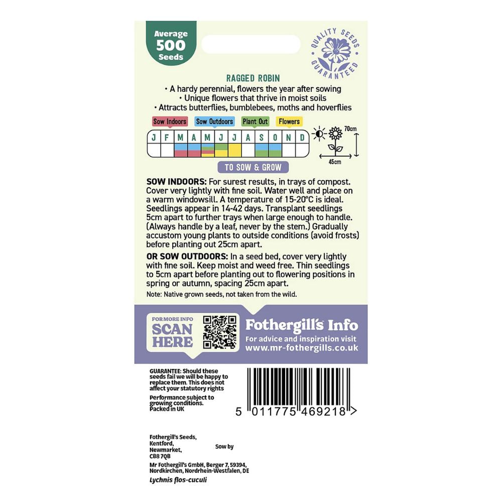 Mr Fothergill's Ragged Robin Wildflower Seeds
