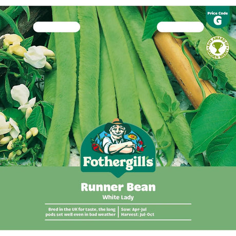 Mr Fothergill's Runner Bean White Lady Seeds - Old Railway Line Garden Centre