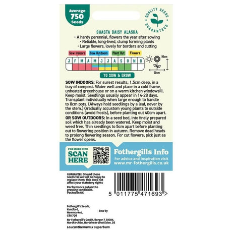 Mr Fothergill's Shasta Daisy Alaska Seeds - Old Railway Line Garden Centre