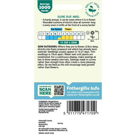 Mr Fothergills Silene Blue Angel Seeds - Old Railway Line Garden Centre