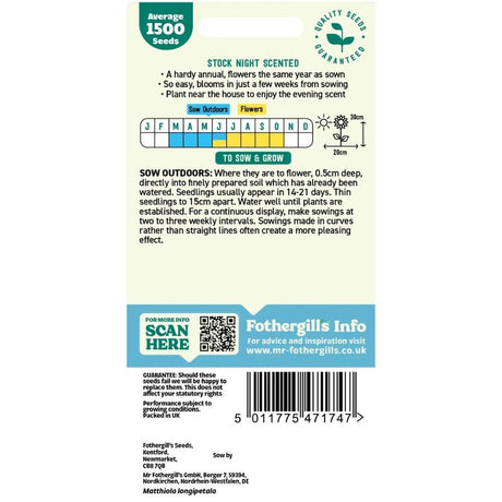 Mr Fothergills Stock Night Scented Seeds - Old Railway Line Garden Centre