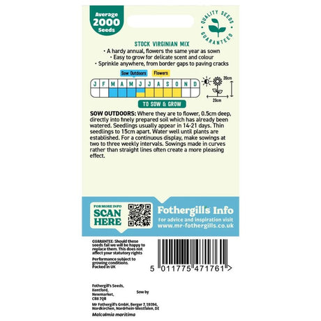 Mr Fothergills Stock Virginian Mixed Seeds - Old Railway Line Garden Centre