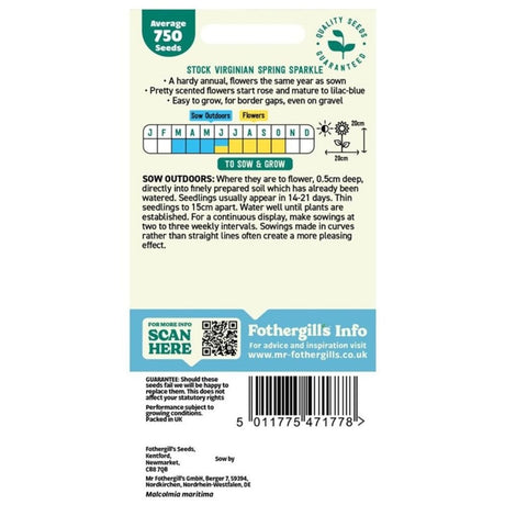 Mr Fothergill's Stock Virginian Spring Sparkle Seeds - Old Railway Line Garden Centre
