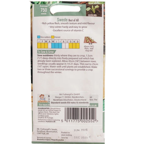 Mr Fothergill's Swede Best of All Seeds