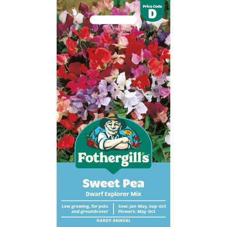Mr Fothergills Sweet Pea Dwarf Explorer Mixed Seeds - Old Railway Line Garden Centre
