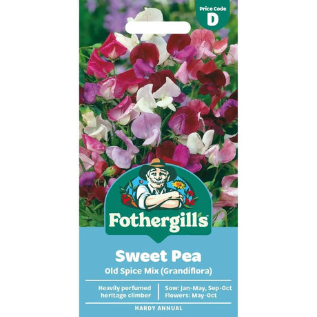 Mr Fothergills Sweet Pea Old Spice Mixed (Grandiflora) Seeds - Old Railway Line Garden Centre