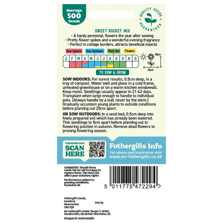 Mr Fothergill's Sweet Rocket Mixed Seeds - Old Railway Line Garden Centre