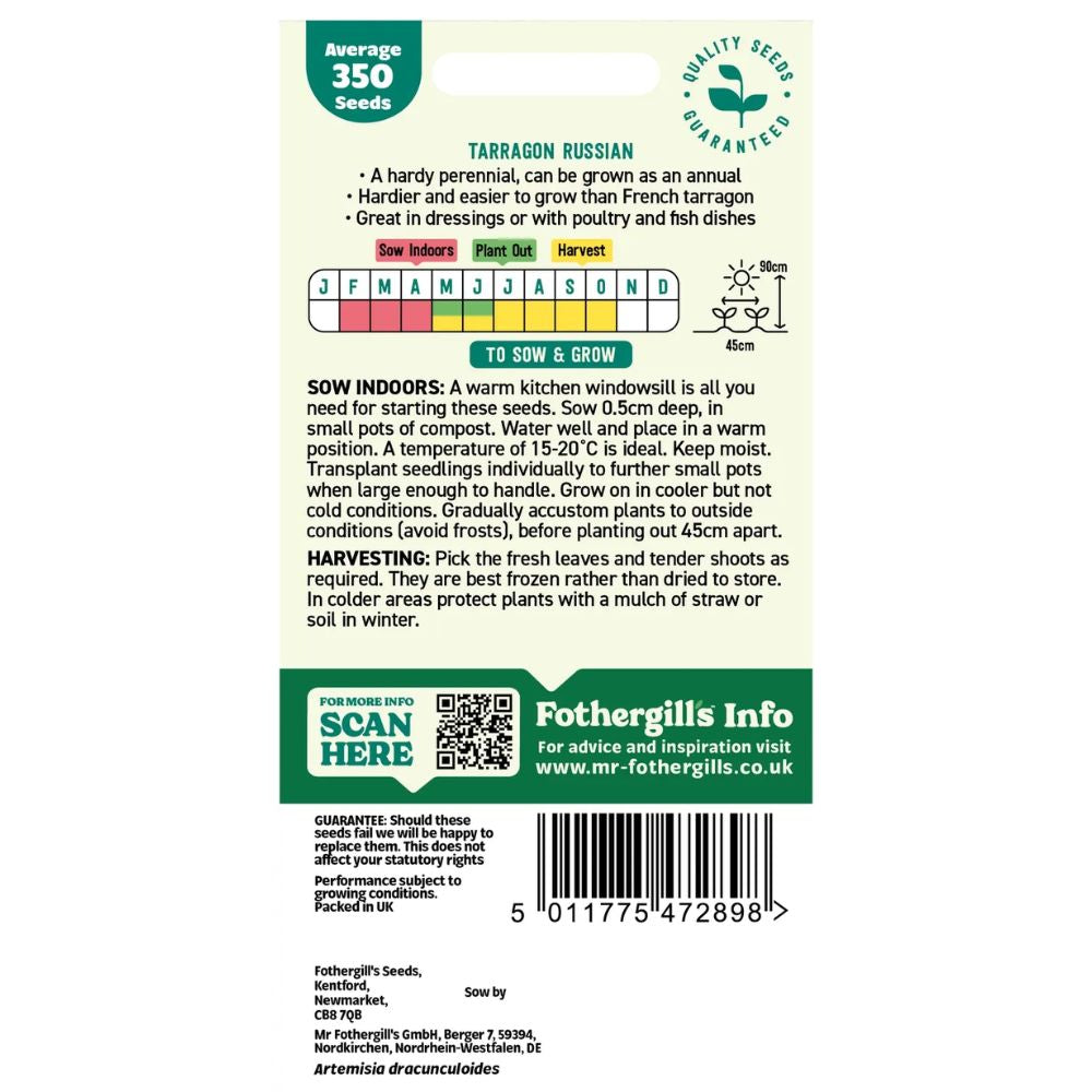 Mr Fothergill's Tarragon Russian Seeds
