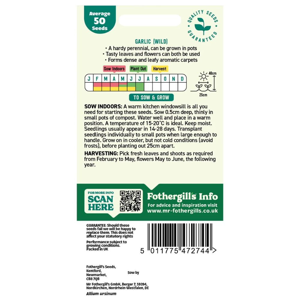Mr Fothergill's Garlic (Wild) Seeds