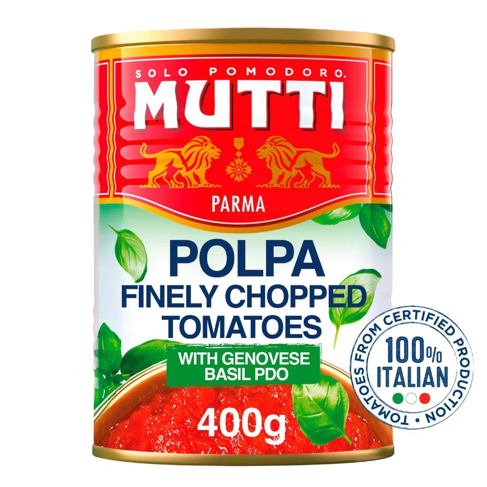 Mutti 400g Finely Chopped Tomatoes with Basil - Old Railway Line Garden Centre