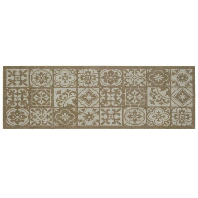 My Mat 150cm Nylon Indoor Pattern Mediterranean Tile Runner - Old Railway Line Garden Centre