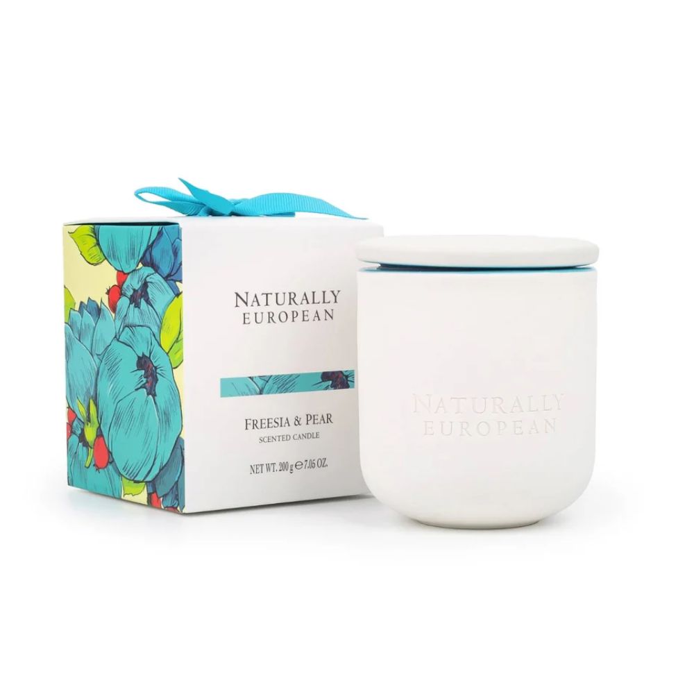 Naturally European 200g Freesia and Pear Ceramic Candle