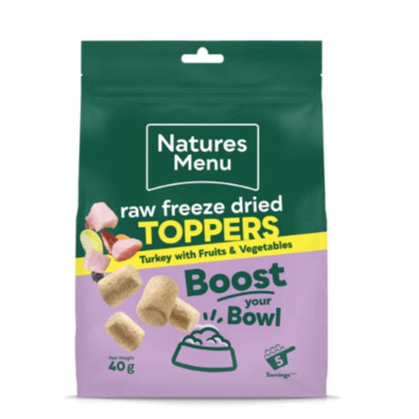 Natures Menu 40g Freeze Dried Turkey Toppers Dog Treats - Old Railway Line Garden Centre