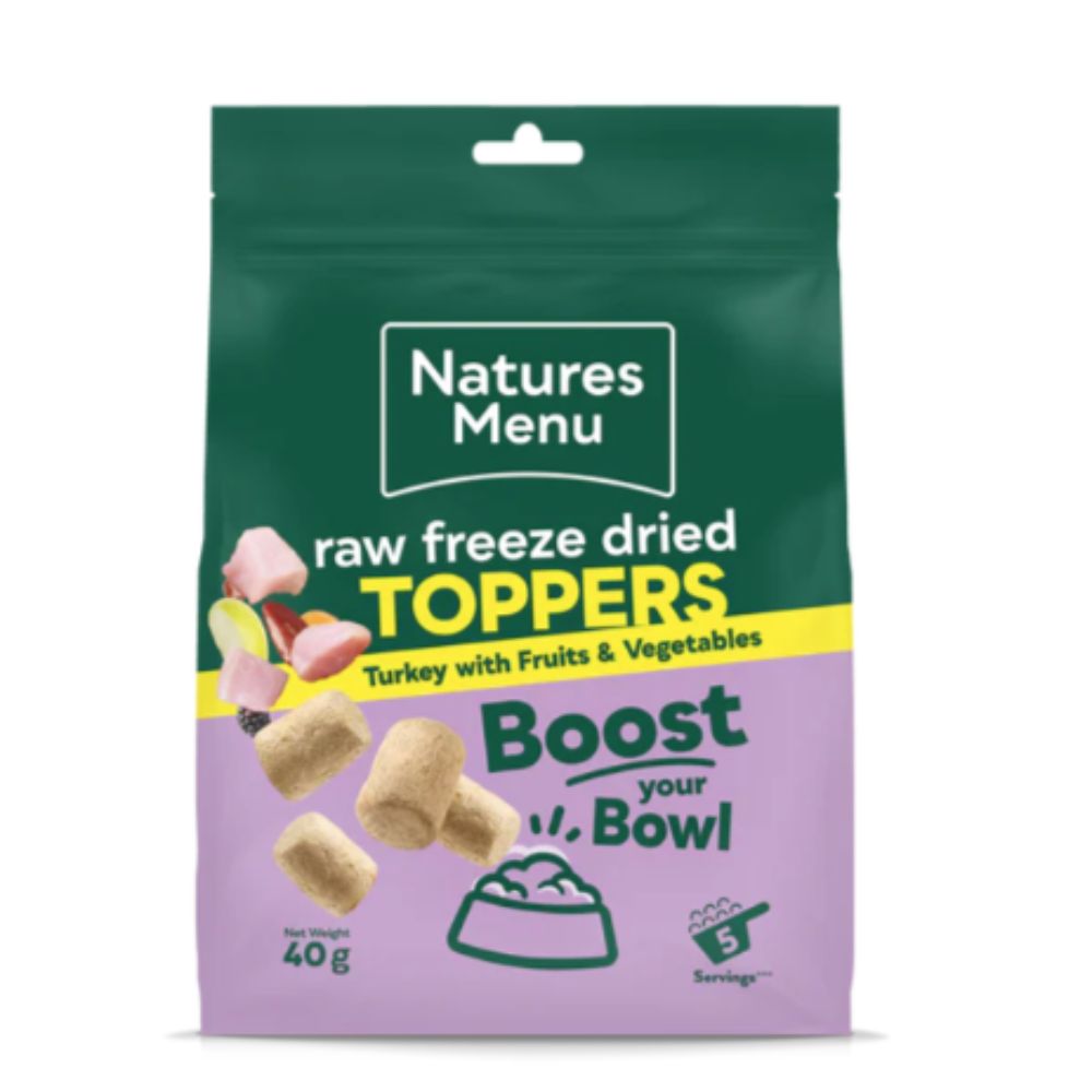 Natures Menu 40g Freeze Dried Turkey Toppers Dog Treats
