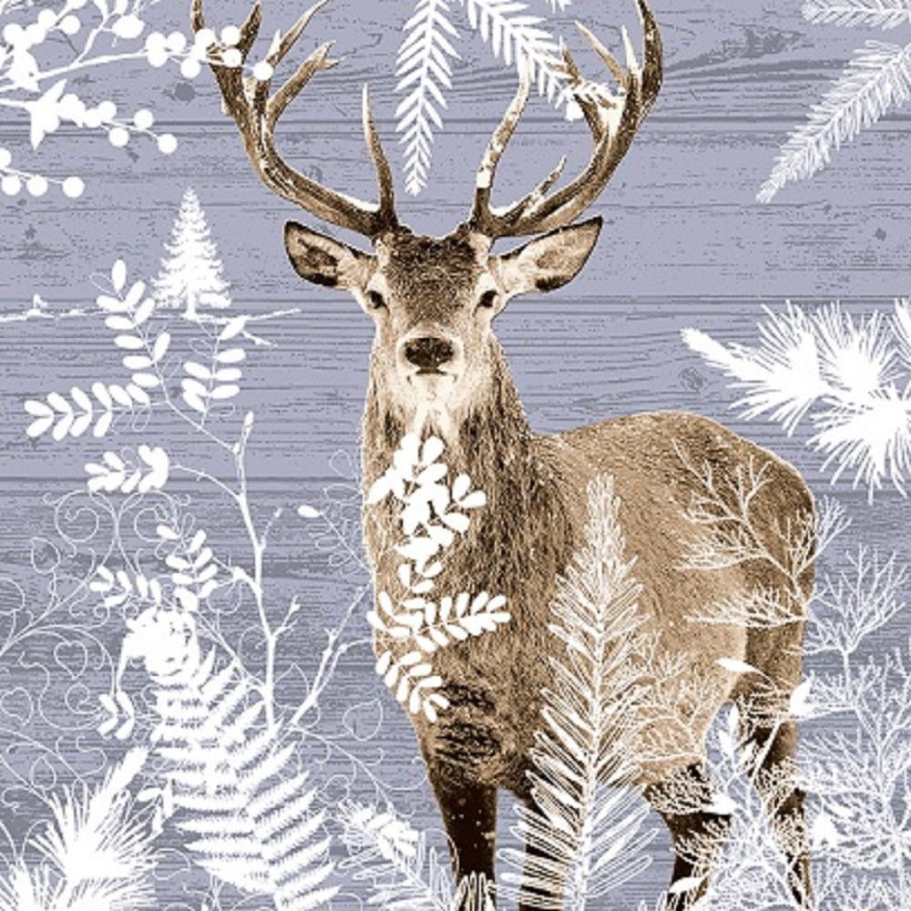 N.J Products 33cm Imperial Stag Christmas Napkin - Pack of 20