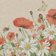 N.J Products Floral Poppies Naturals 33cm Napkin - Old Railway Line Garden Centre