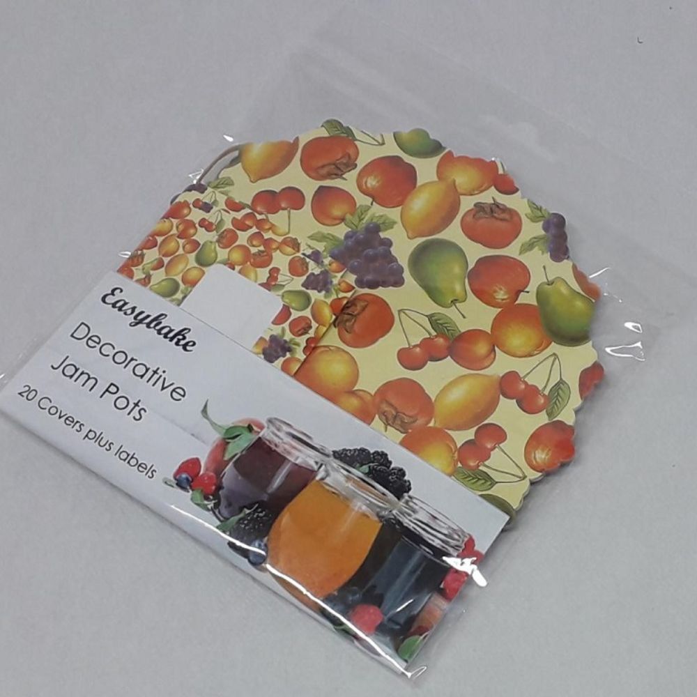 N.J Products Fruit Jampot Covers With Labels - Old Railway Line Garden Centre