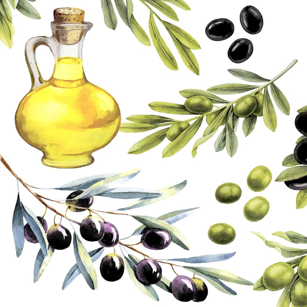 N.J Products Olives 33cm Napkin - Old Railway Line Garden Centre