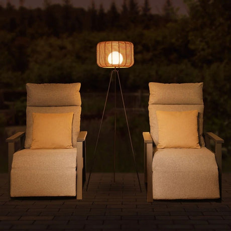 Noma 1.5m Toscana Rattan Floor Lamp - Sesame