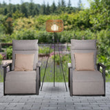 Noma 1.5m Toscana Rattan Floor Lamp - Sesame