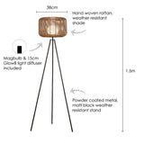 Noma 1.5m Toscana Rattan Floor Lamp - Sesame