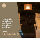 Noma 1.5m Toscana Rattan Floor Lamp - Sesame