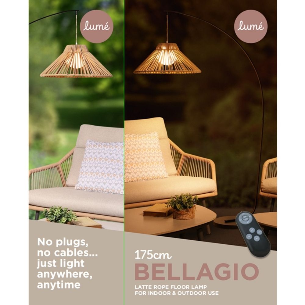 Noma 1.75m Bellagio Floor Lamp - Latte