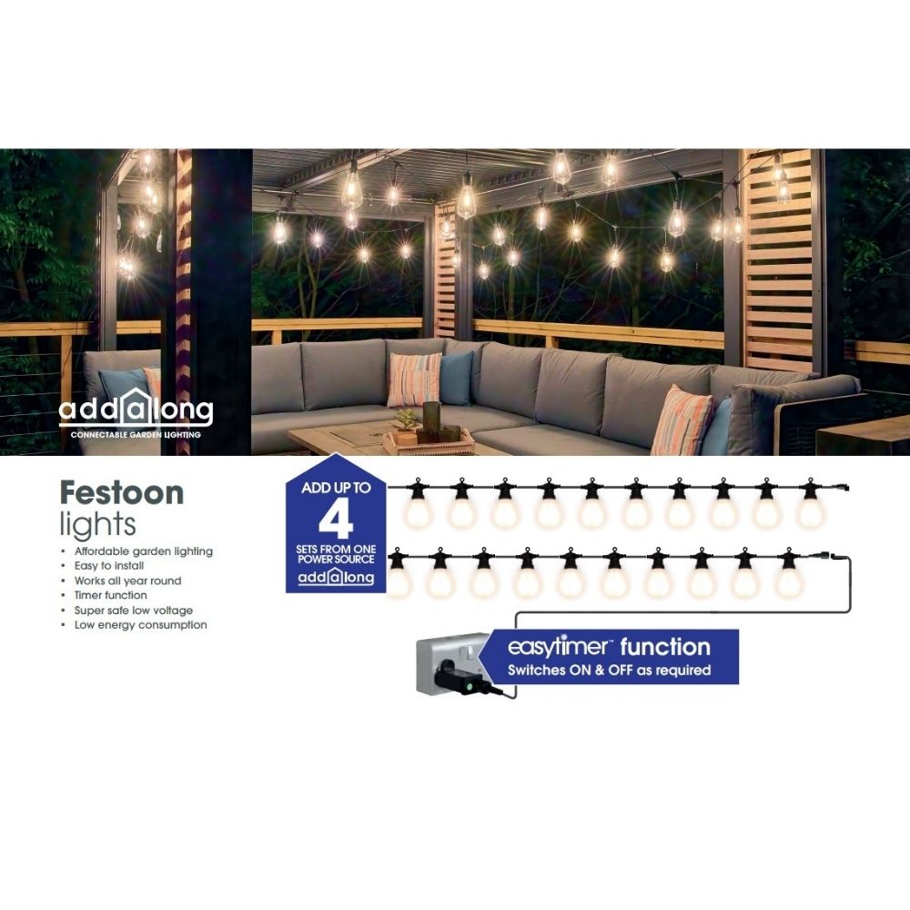 Noma 20 Connectable Jute Rope Festoon Lights