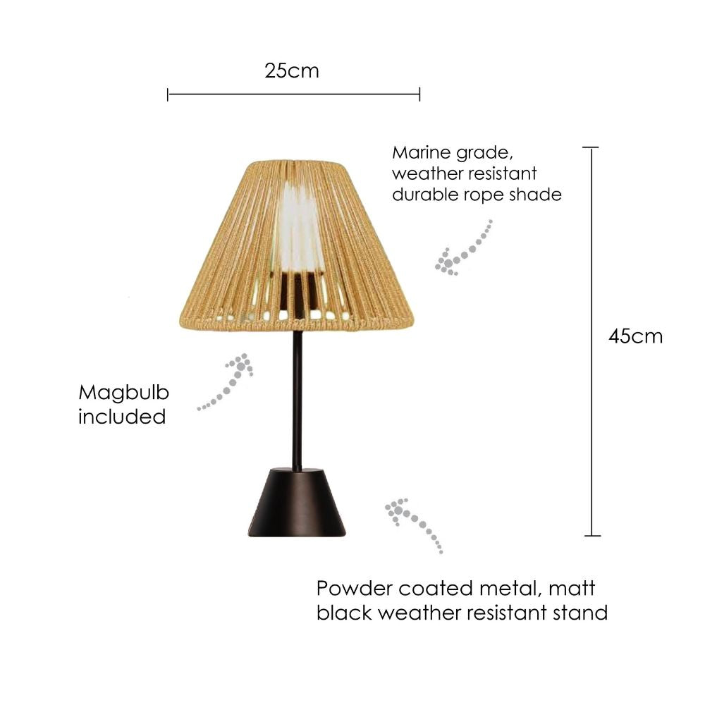 Noma 50cm Elba Table Lamp - Latte