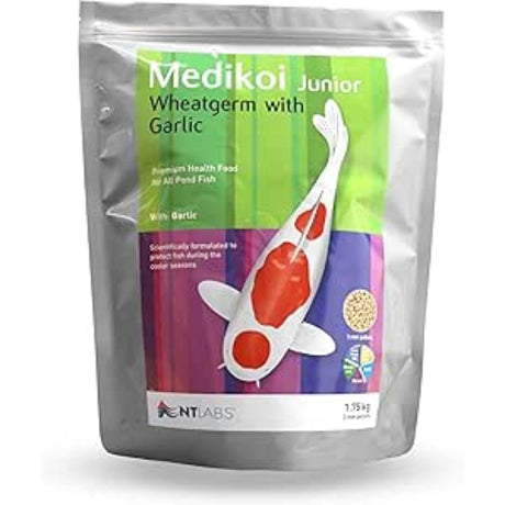 NT Labs 1.75kg Medikoi Wheatgerm with Garlic Junior Fish Food - Old Railway Line Garden Centre