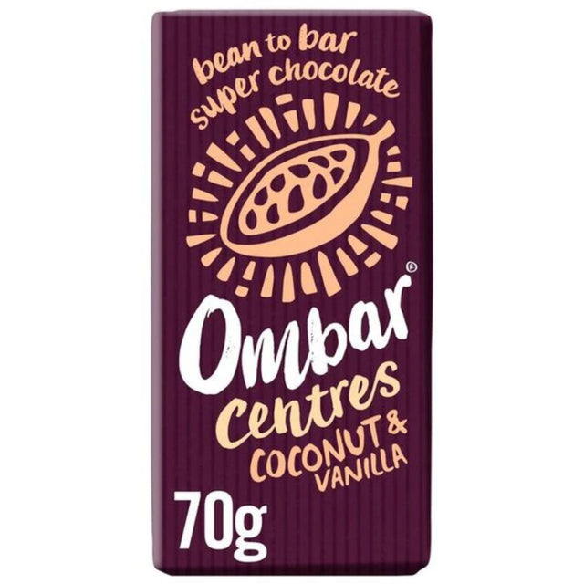 Ombar 70g Coconut & Vanilla Dark Chocolate Bar - Old Railway Line Garden Centre