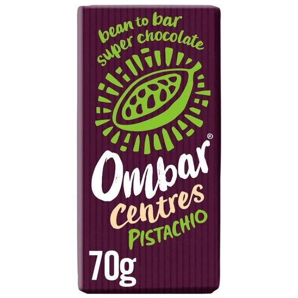 Ombar 70g Pistachio filled Dark Chocolate Bar - Old Railway Line Garden Centre