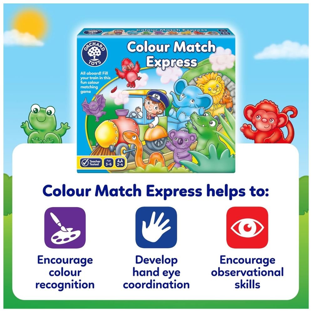 Orchard Toys Colour Match Express Colour Matching Game - Old Railway Line Garden Centre