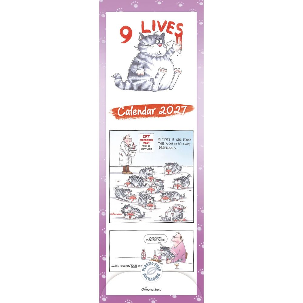 Otter House 9 Lives Slim Calendar 2027