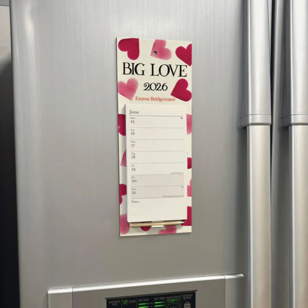 Otter House Emma Bridgewater Big Pink Hearts WTV Magnetic Calendar 2026