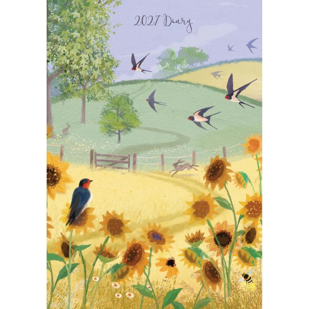 Otter House Fashion Diary Swallows & Sunflowers A5 Diary 2027