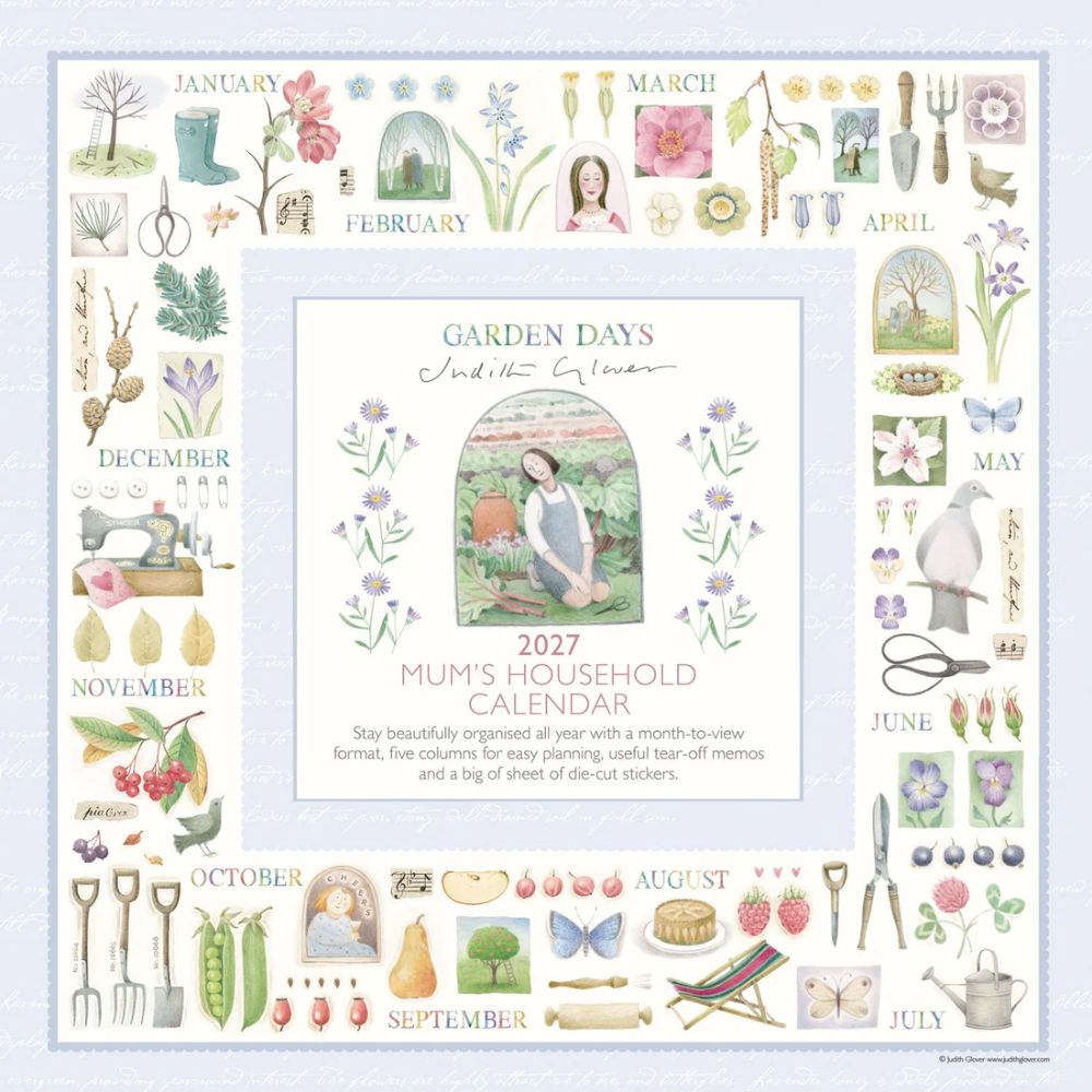 Otter House Garden Days Household Planner Wall Calendar 2027