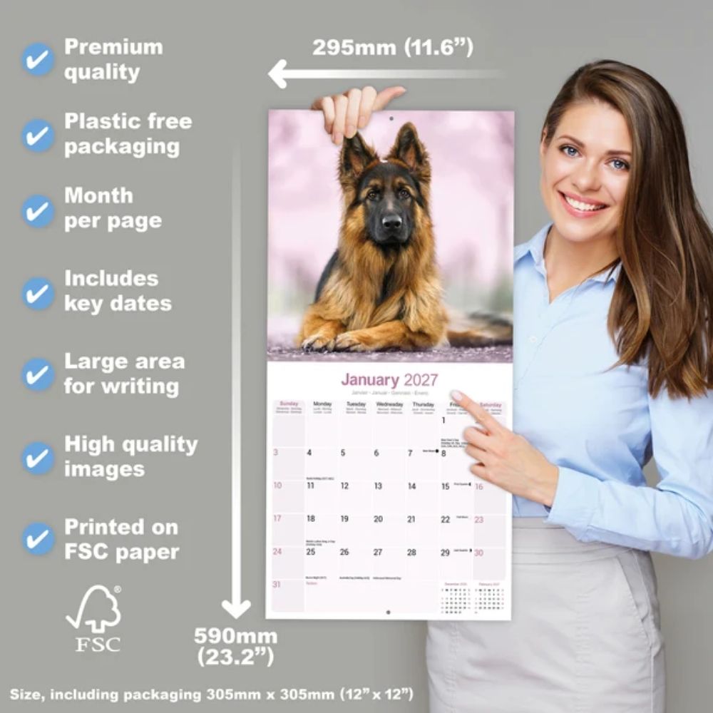 Otter House German Shepherds Wall Calendar 2027