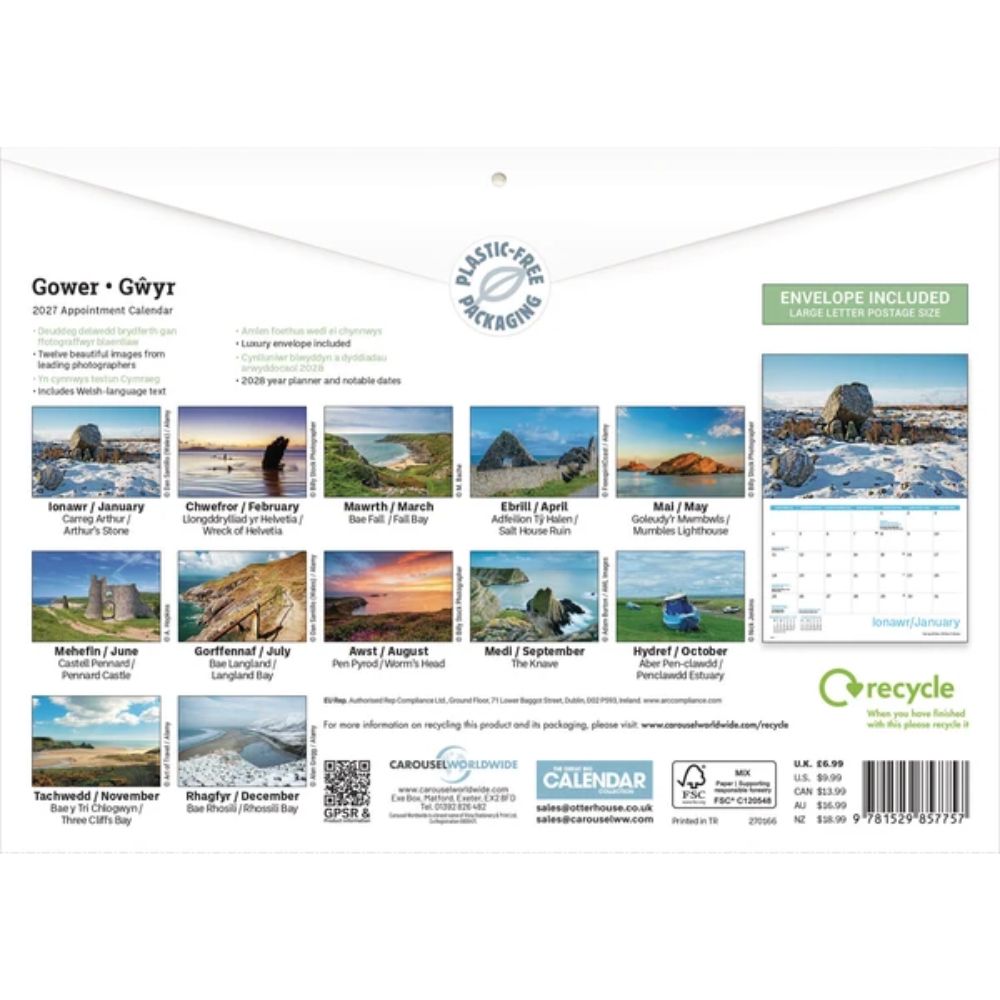 Otter House Gower A4 Calendar 2027