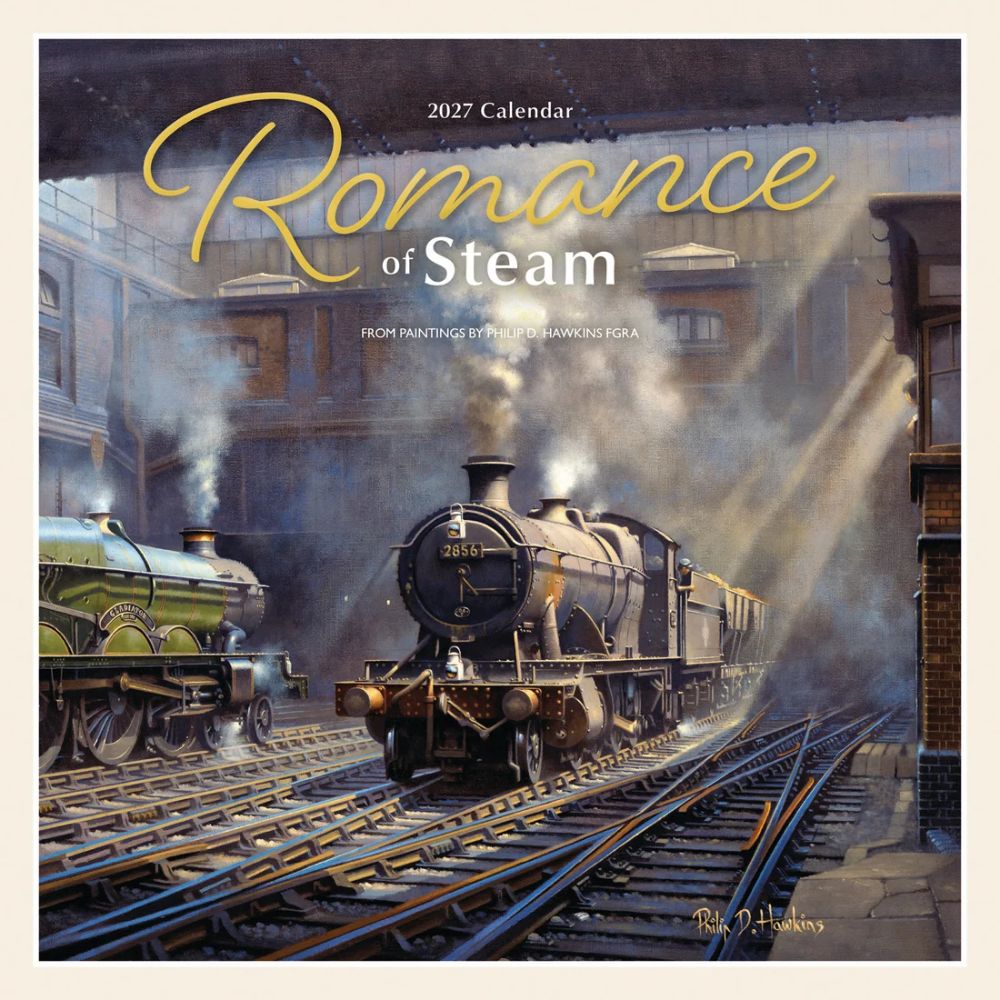 Otter House Romance of Steam Wall Calendar 2027